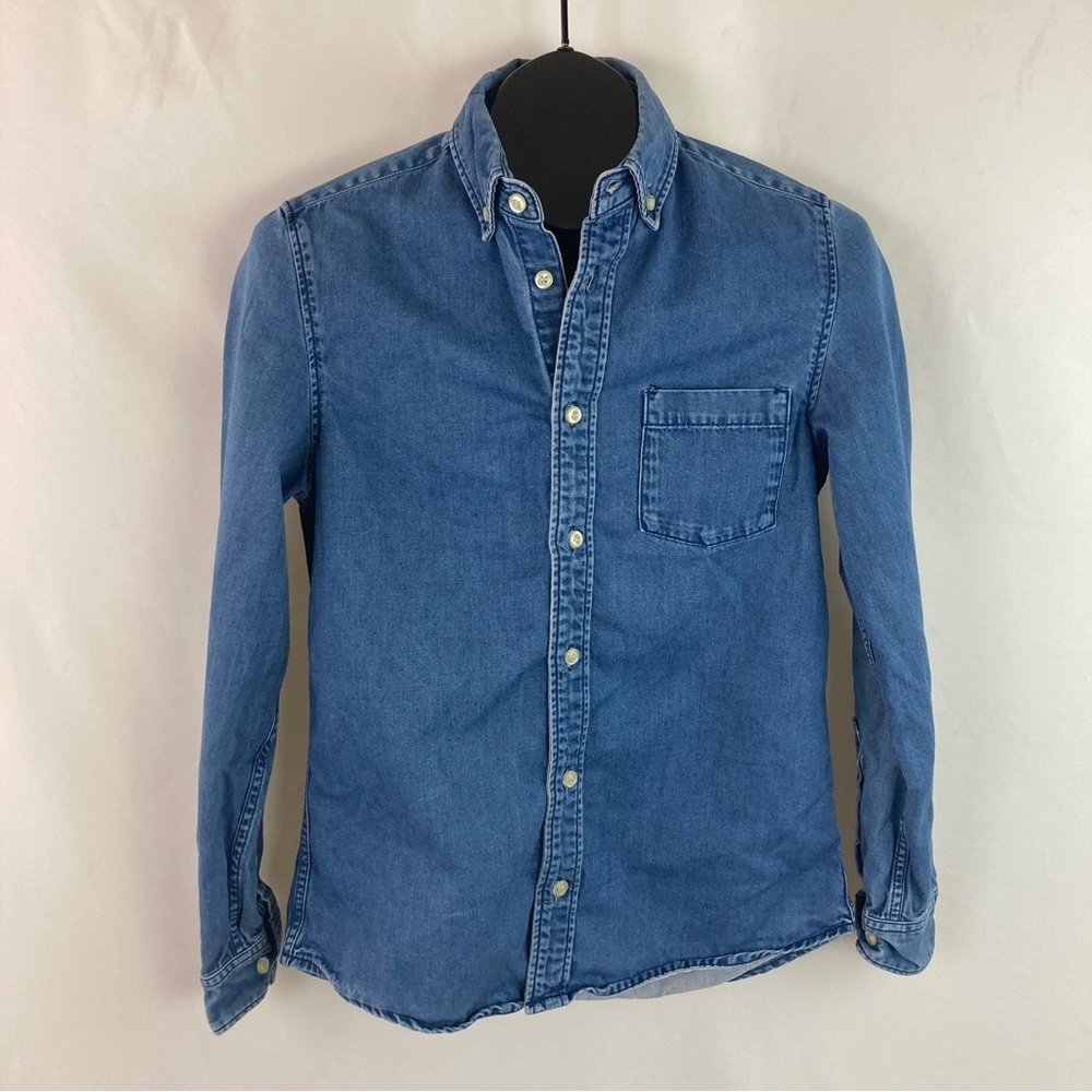 H&m Cotton Denim Button-Down Shirt XS - Picture 8 of 8